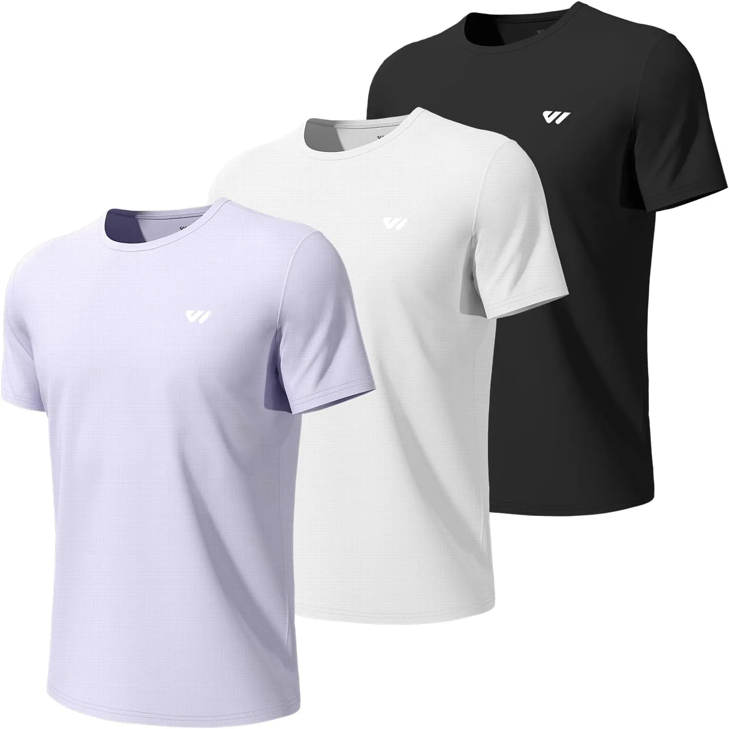 3-5 Pack Men Workout Shirts Quick Dry Running T-Shirt Short Sleeves Crew Neck Tee Athletic Moisture Wicking Gym Top UPF 50 