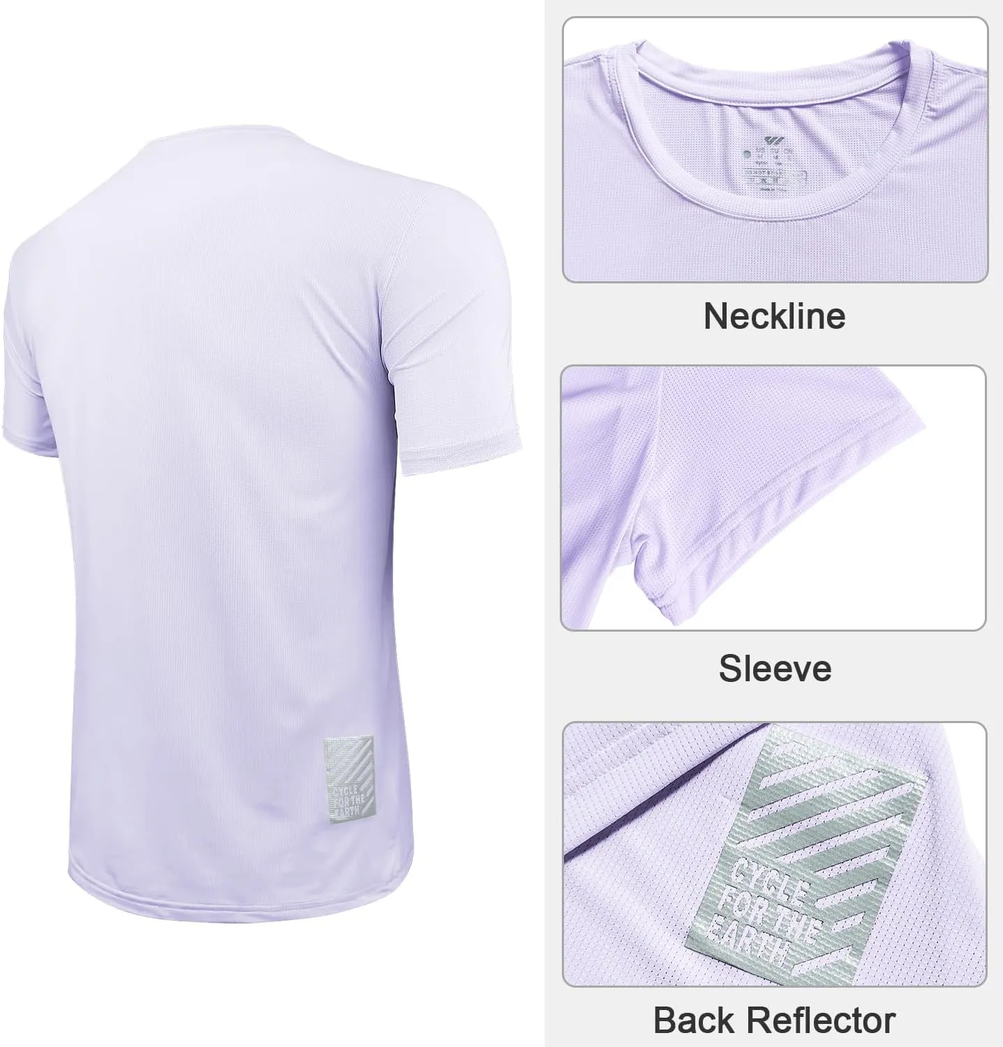3-5 Pack Men Workout Shirts Quick Dry Running T-Shirt Short Sleeves Crew Neck Tee Athletic Moisture Wicking Gym Top UPF 50 