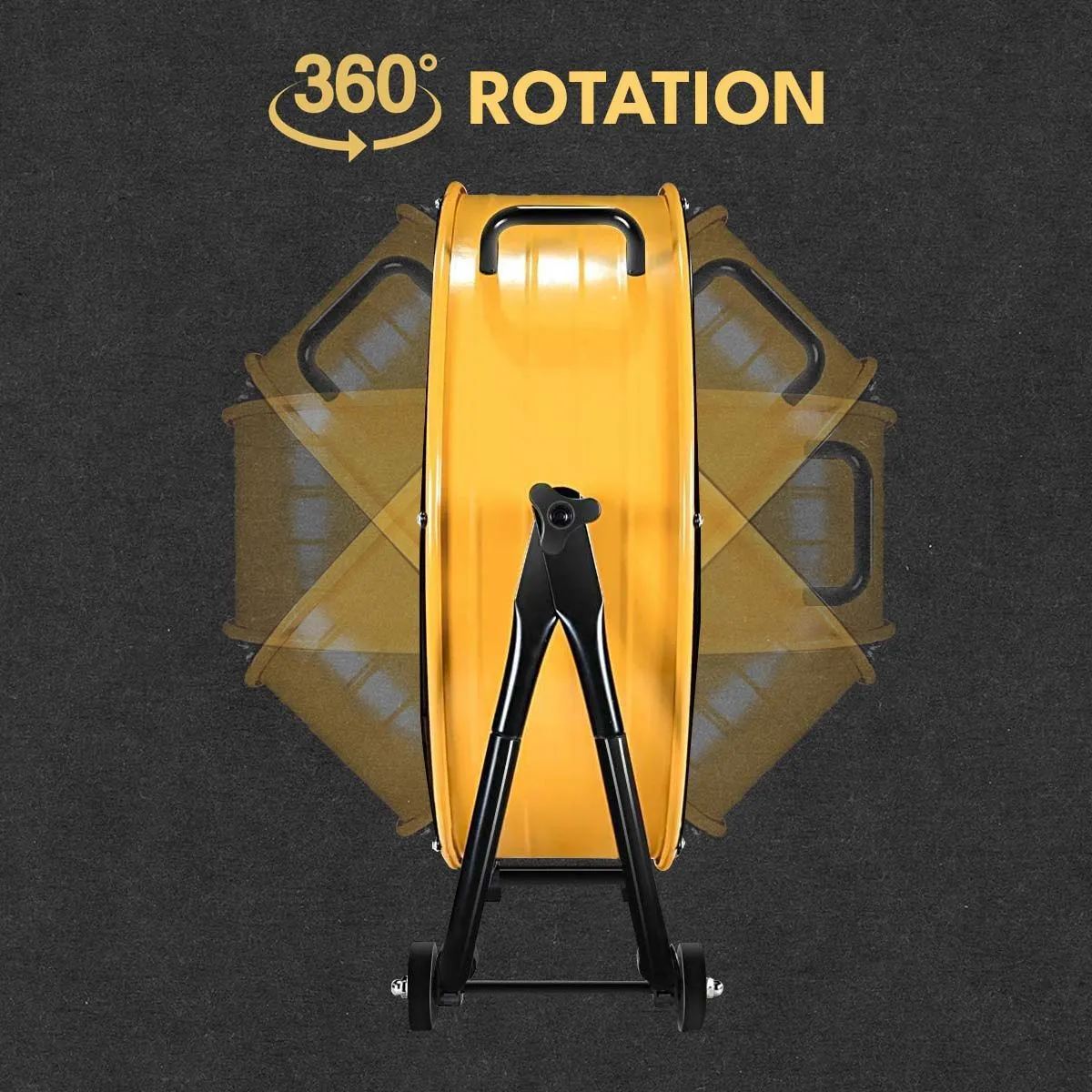 3 Speed Heavy Duty Metal Industrial Drum Fan, Air Circulation - Yellow by Couch.com