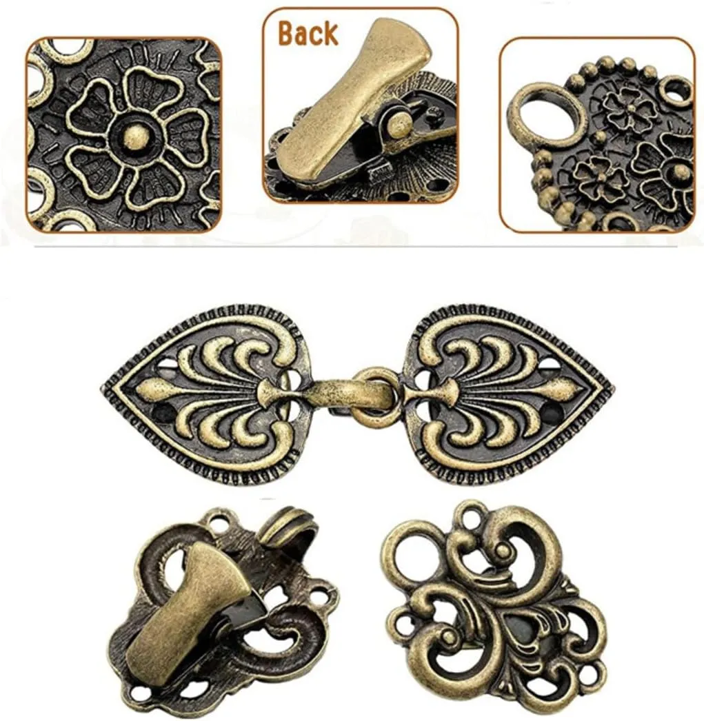 4 Pcs Vintage Clothes Cloak Clips for Women Retro Fashion Clip Shawl Collar Clasp Shirt Brooch Clip