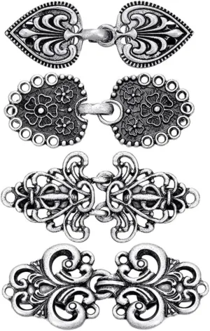 4 Pcs Vintage Clothes Cloak Clips for Women Retro Fashion Clip Shawl Collar Clasp Shirt Brooch Clip