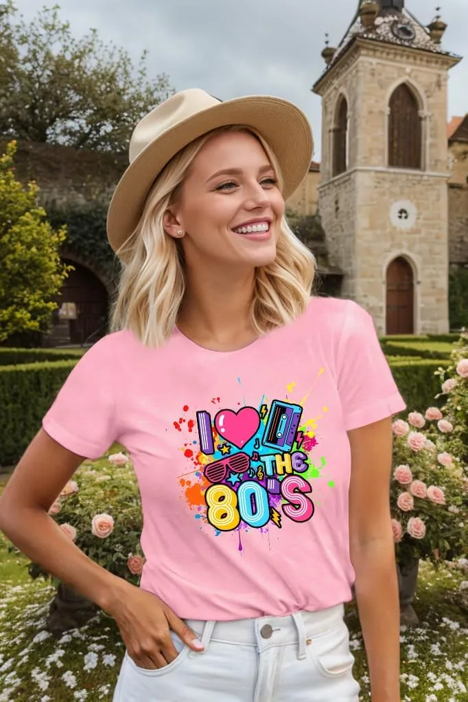 80s Shirts for Women I Love The 80s T Shirts 80's Themed Disco Music Top 1980s Party Graphic Tee Casual Outfit