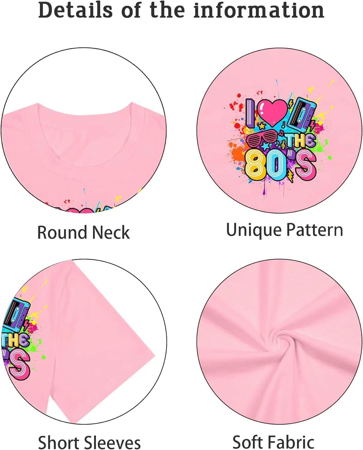 80s Shirts for Women I Love The 80s T Shirts 80's Themed Disco Music Top 1980s Party Graphic Tee Casual Outfit