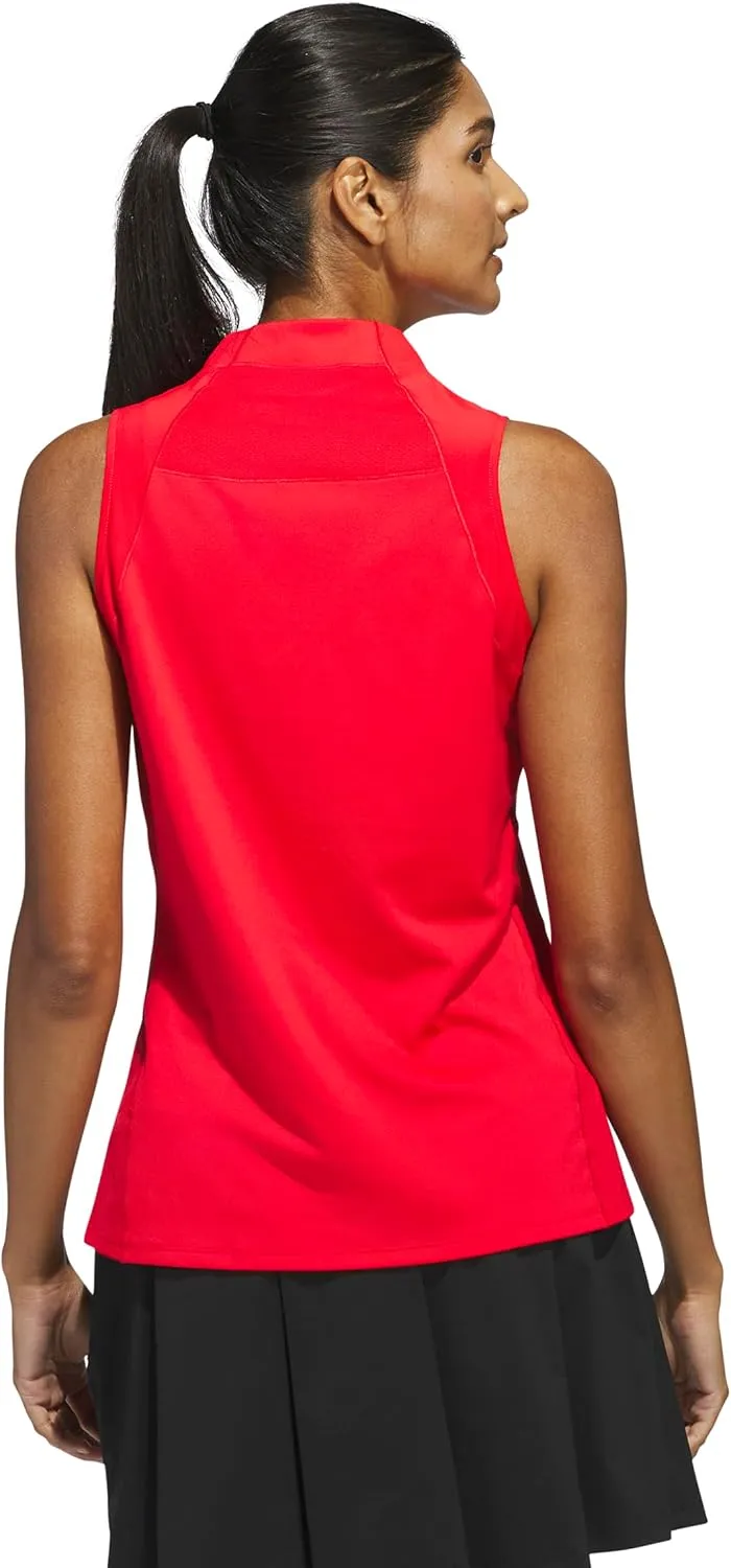 adidas Women's Ultimate365 Zip Mock Sleeveless Polo Shirt