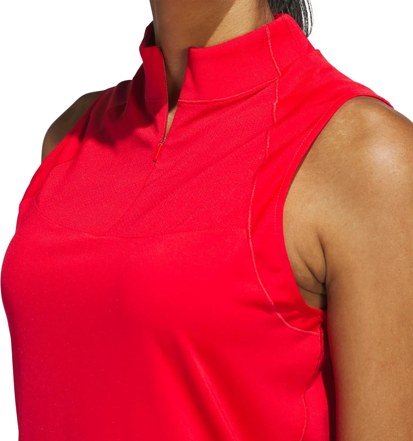 adidas Women's Ultimate365 Zip Mock Sleeveless Polo Shirt