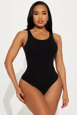 Always Snatched Seamless Scoop Neck Bodysuit - Black