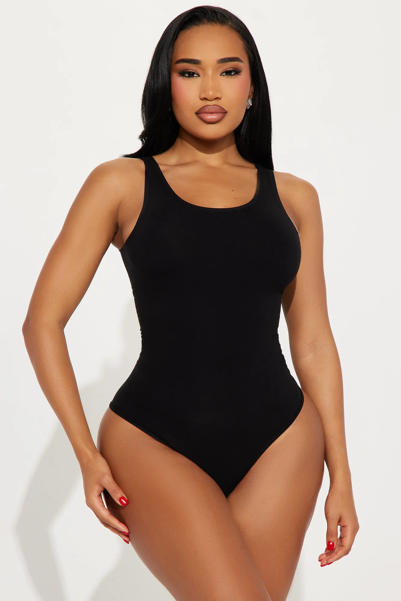Always Snatched Seamless Scoop Neck Bodysuit - Black