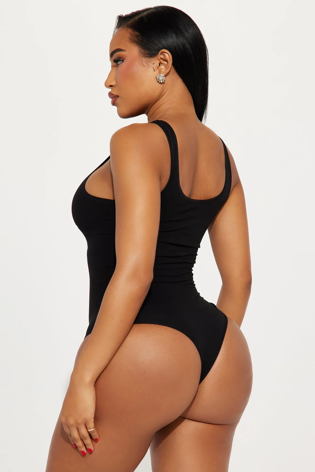 Always Snatched Seamless Scoop Neck Bodysuit - Black
