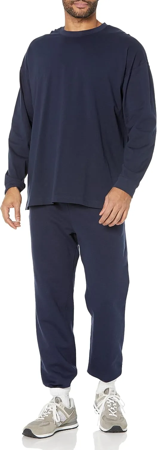 Amazon Essentials Men's Long-Sleeve T-Shirt Oversized-Fit Organic Cotton