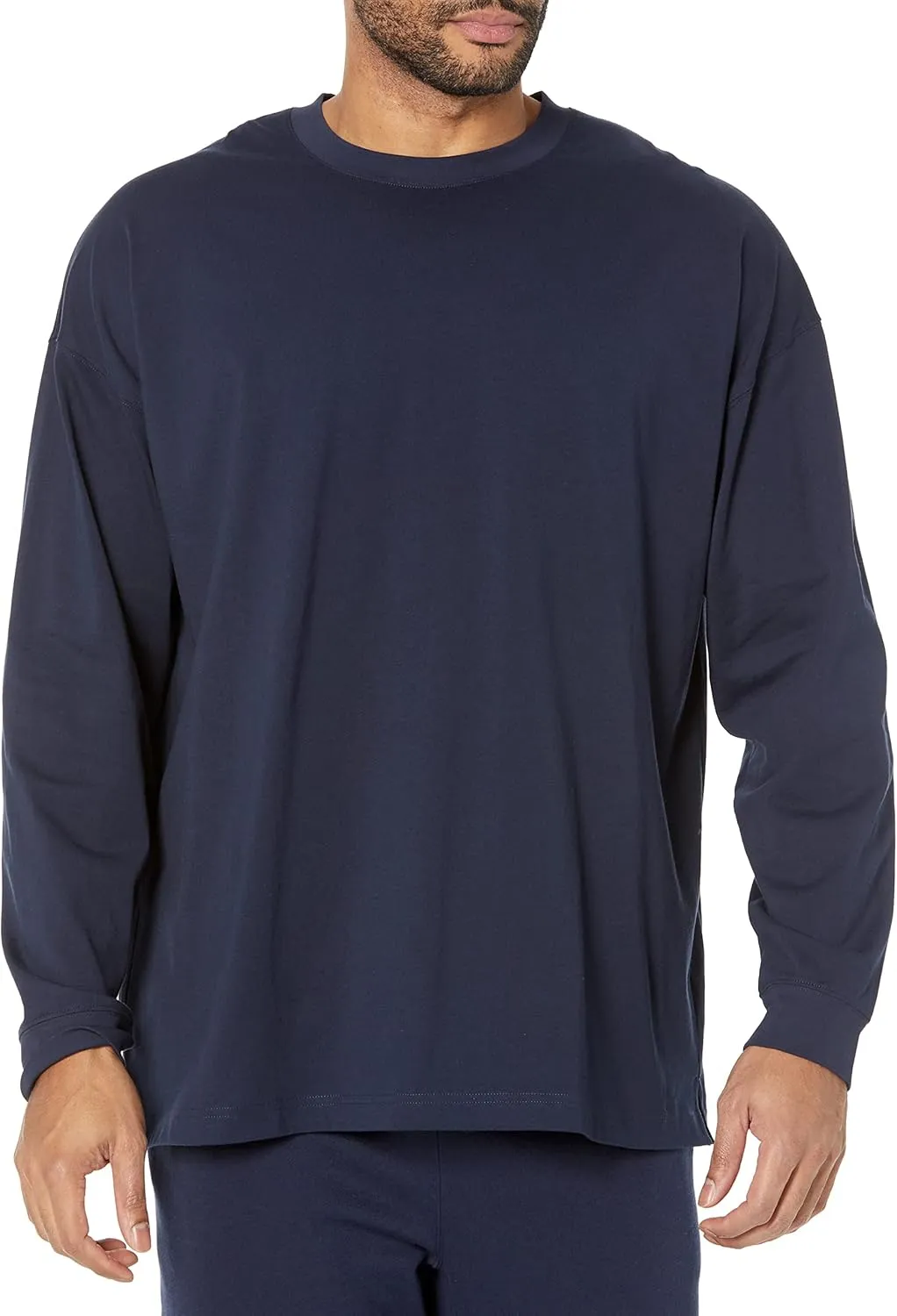 Amazon Essentials Men's Long-Sleeve T-Shirt Oversized-Fit Organic Cotton