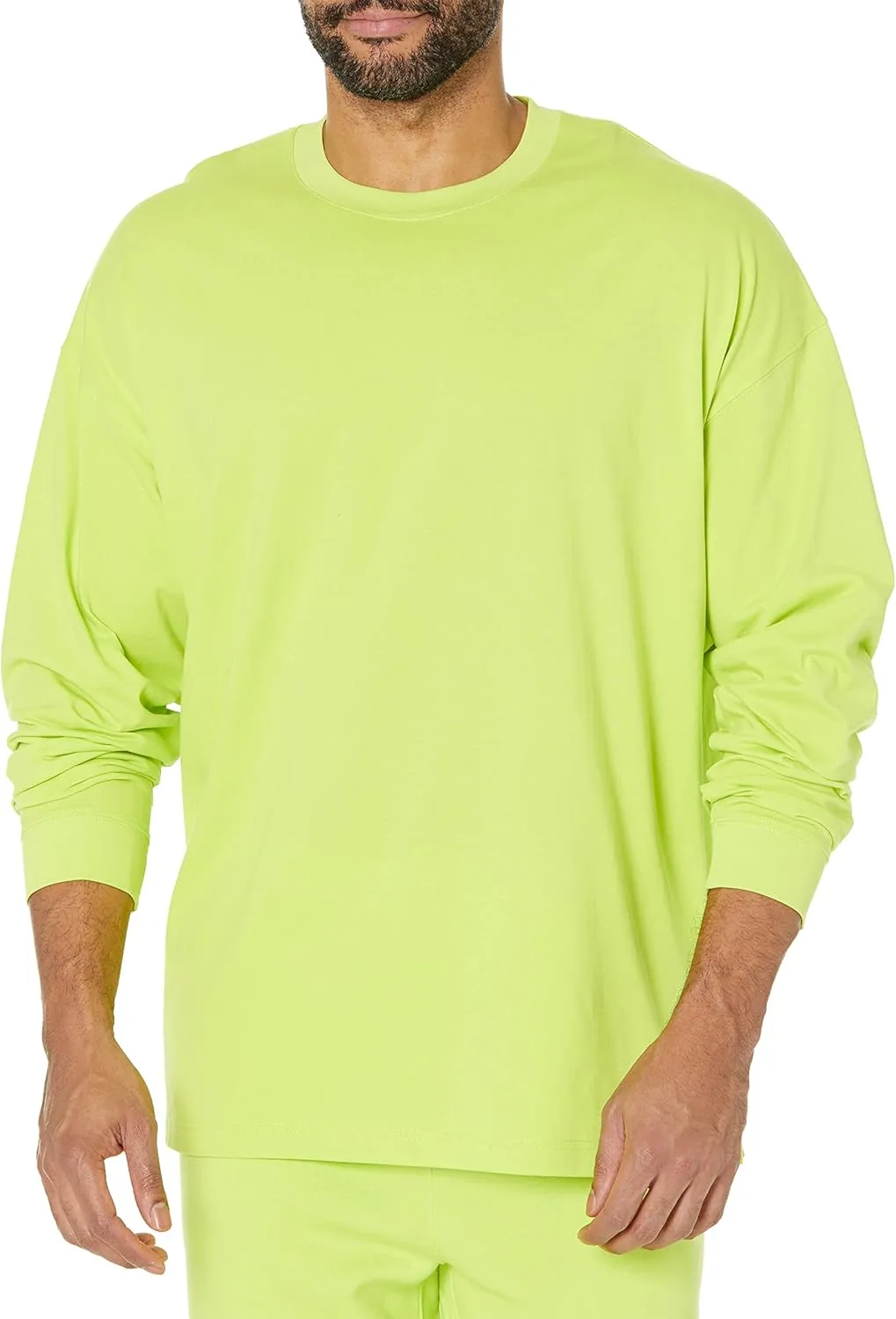 Amazon Essentials Men's Long-Sleeve T-Shirt Oversized-Fit Organic Cotton
