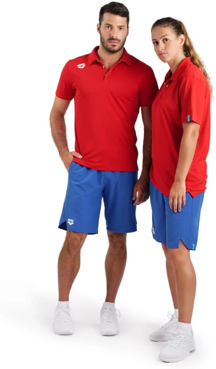 ARENA Unisex Team Solid Polo Shirt Short Sleeve Quick Dry Active Tee Regular Fit Athletic Top Gym Exercise Training