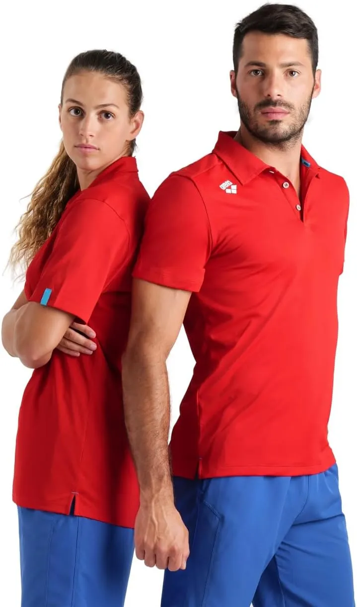ARENA Unisex Team Solid Polo Shirt Short Sleeve Quick Dry Active Tee Regular Fit Athletic Top Gym Exercise Training