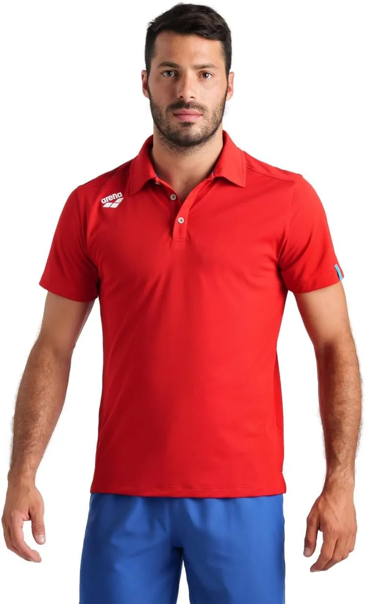 ARENA Unisex Team Solid Polo Shirt Short Sleeve Quick Dry Active Tee Regular Fit Athletic Top Gym Exercise Training