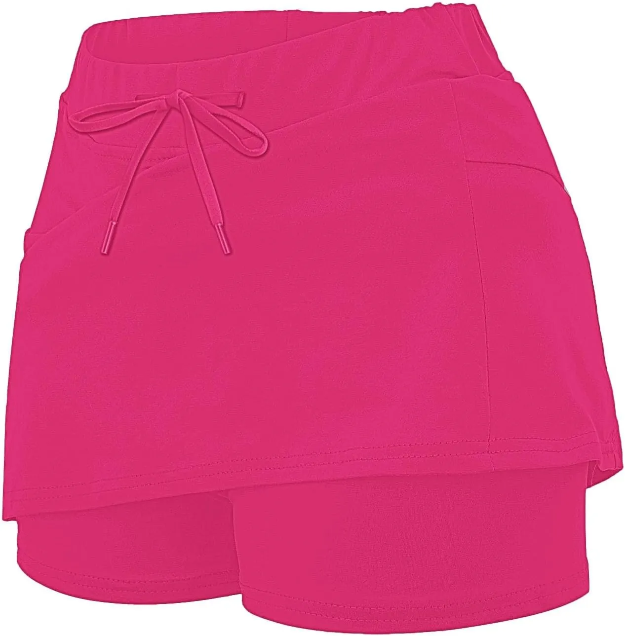Athletic Skirts for Women Summer Loose Trendy Drawstring Solid Sports Tennis Skirts Built-in Shorts Plus Size, S-5XL