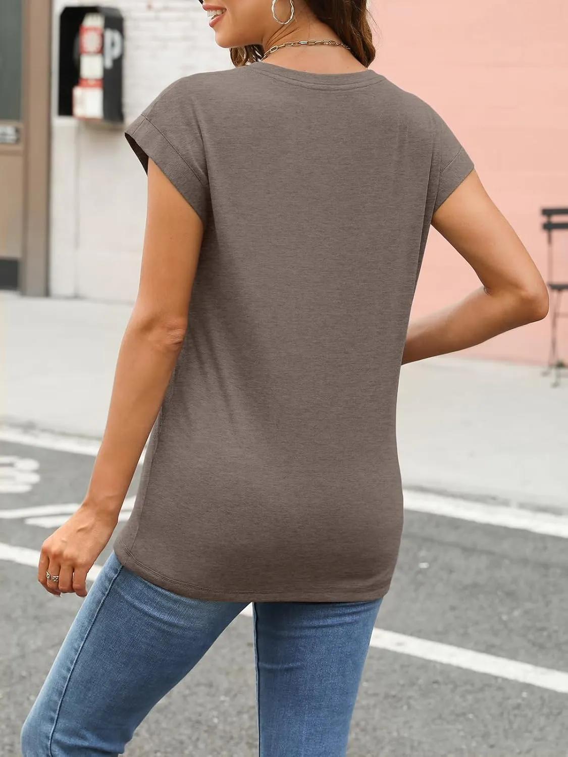 AUTOMET Womens Cap Sleeve Summer Tops Business Casual T Shirts Dressy Spring Fashion Outfits Cute Trendy Clothes 2025