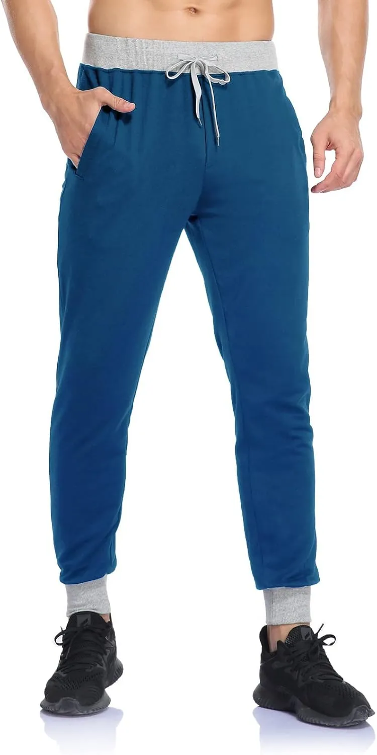 Aymnlox Mens Fall Casual Pants Drawstring Elastic Waist Tapered Chino Trousers Slim Fit Fashion Streewear Joggers with Pocket