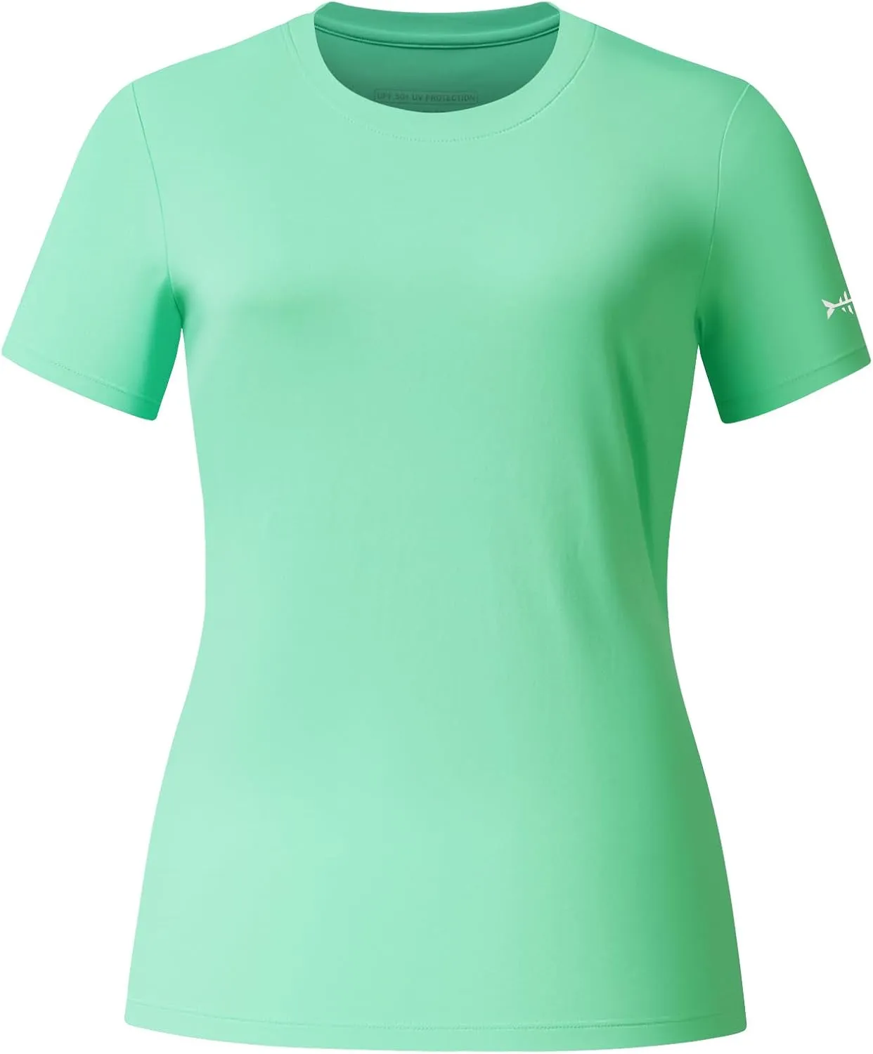 BASSDASH Womens UPF 50  Crew Neck Short Sleeve T-Shirt Cooling Performance Sun Protection Tee for Fishing Hiking Casual