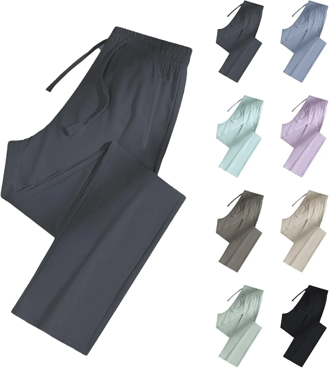Beeswan Pants for Women Stretch Active Comfy Quick Dry Work Sport Running Sweatpants Summer Breathable Ice Silk Jogger