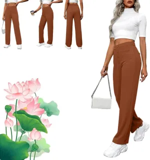 Bloomy Dove Stretch Pants,Solid Stretchy High Waist Trousers Pants,Multiple Pockets Straight Stretch Pants for Women