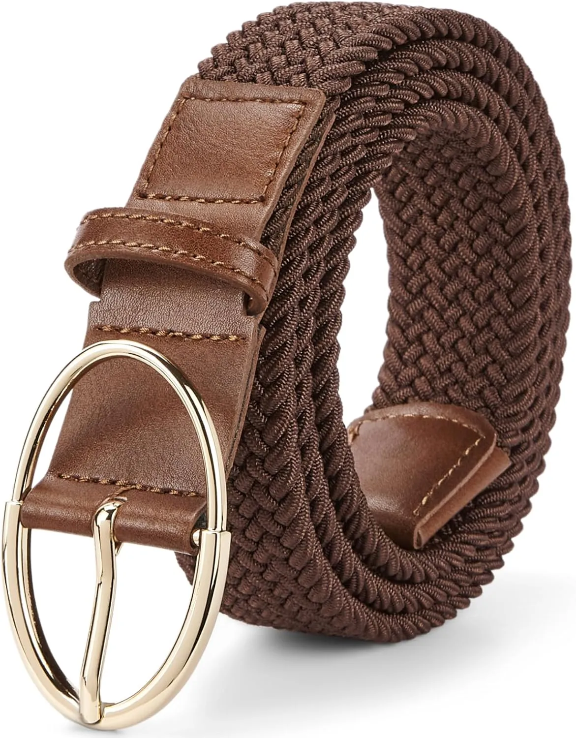 BOSTANTEN Women Belts For Jeans Dresses Pants Trendy Ladies Leather Waist Black Belt with Silver Oval Buckle