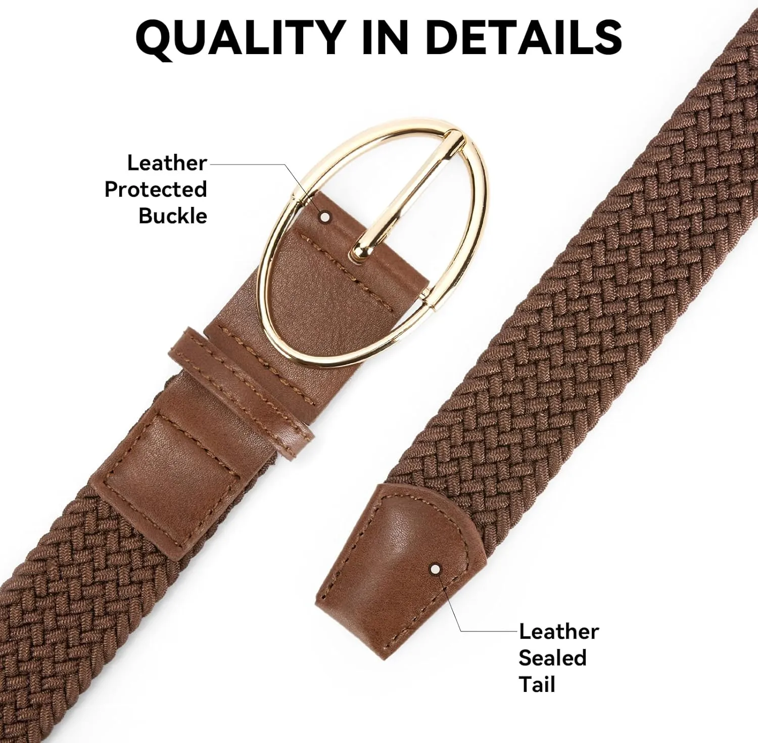 BOSTANTEN Women Belts For Jeans Dresses Pants Trendy Ladies Leather Waist Black Belt with Silver Oval Buckle