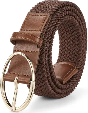BOSTANTEN Women Belts For Jeans Dresses Pants Trendy Ladies Leather Waist Black Belt with Silver Oval Buckle