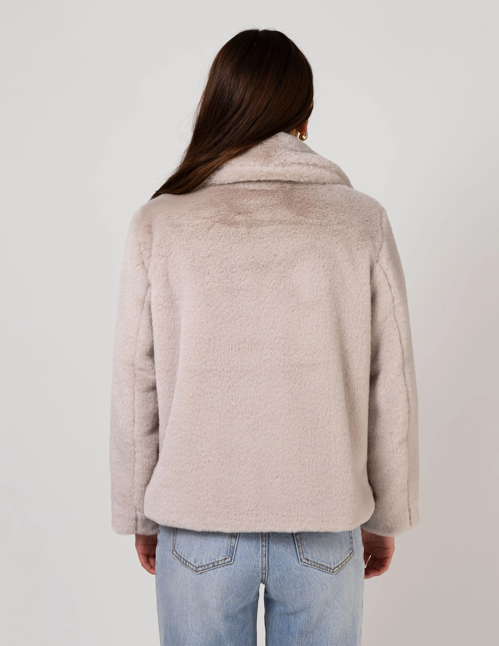 Britta Fur Jacket - Oyster