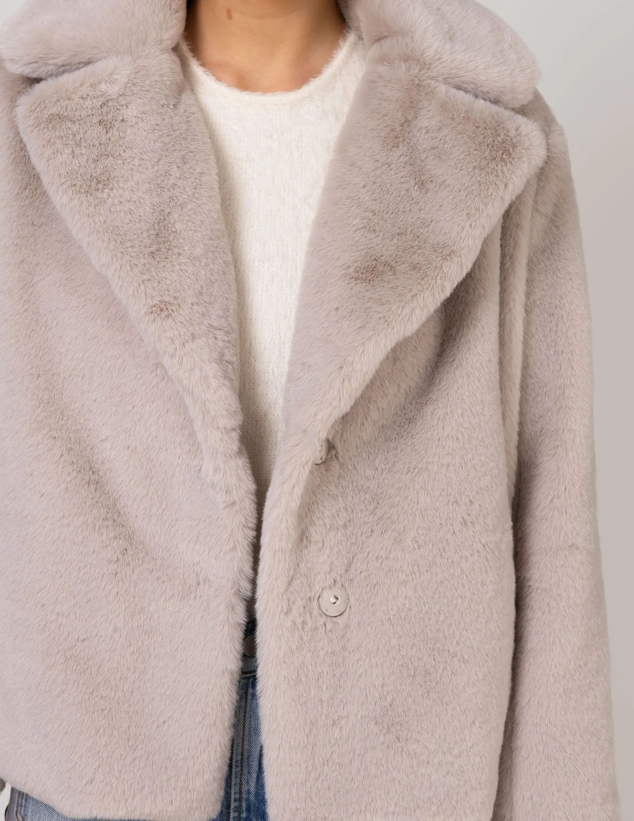 Britta Fur Jacket - Oyster