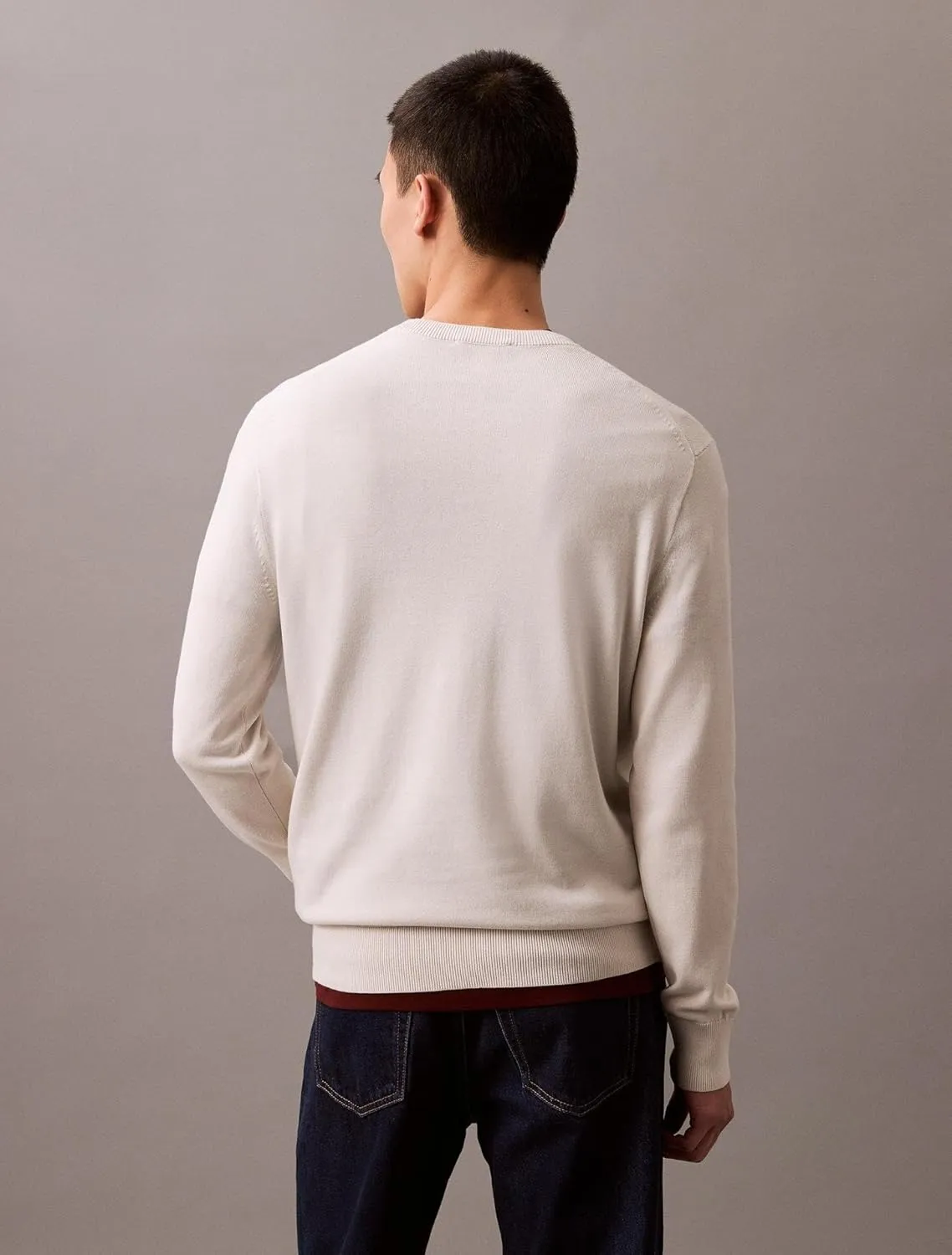 Calvin Klein Men's Smooth Cotton Monogram Logo Sweater