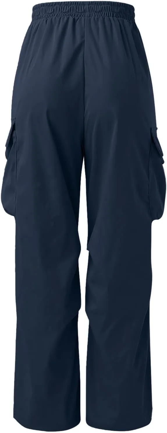 Cargo Pant for Men Casual Work Pant Elastic Waist Drawstring Cotton Track Pants with Multiple Pockets