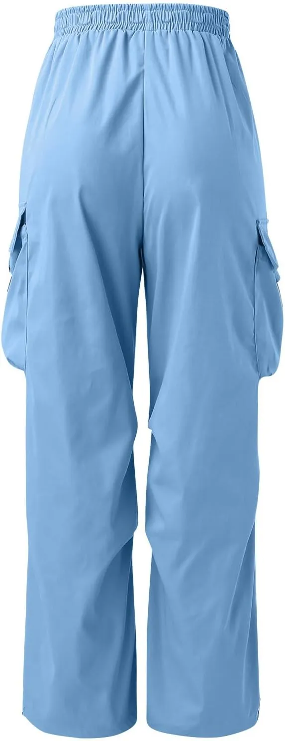 Cargo Pant for Men Casual Work Pant Elastic Waist Drawstring Cotton Track Pants with Multiple Pockets