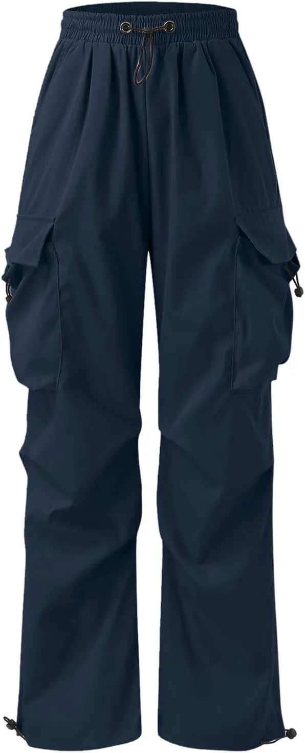 Cargo Pant for Men Casual Work Pant Elastic Waist Drawstring Cotton Track Pants with Multiple Pockets