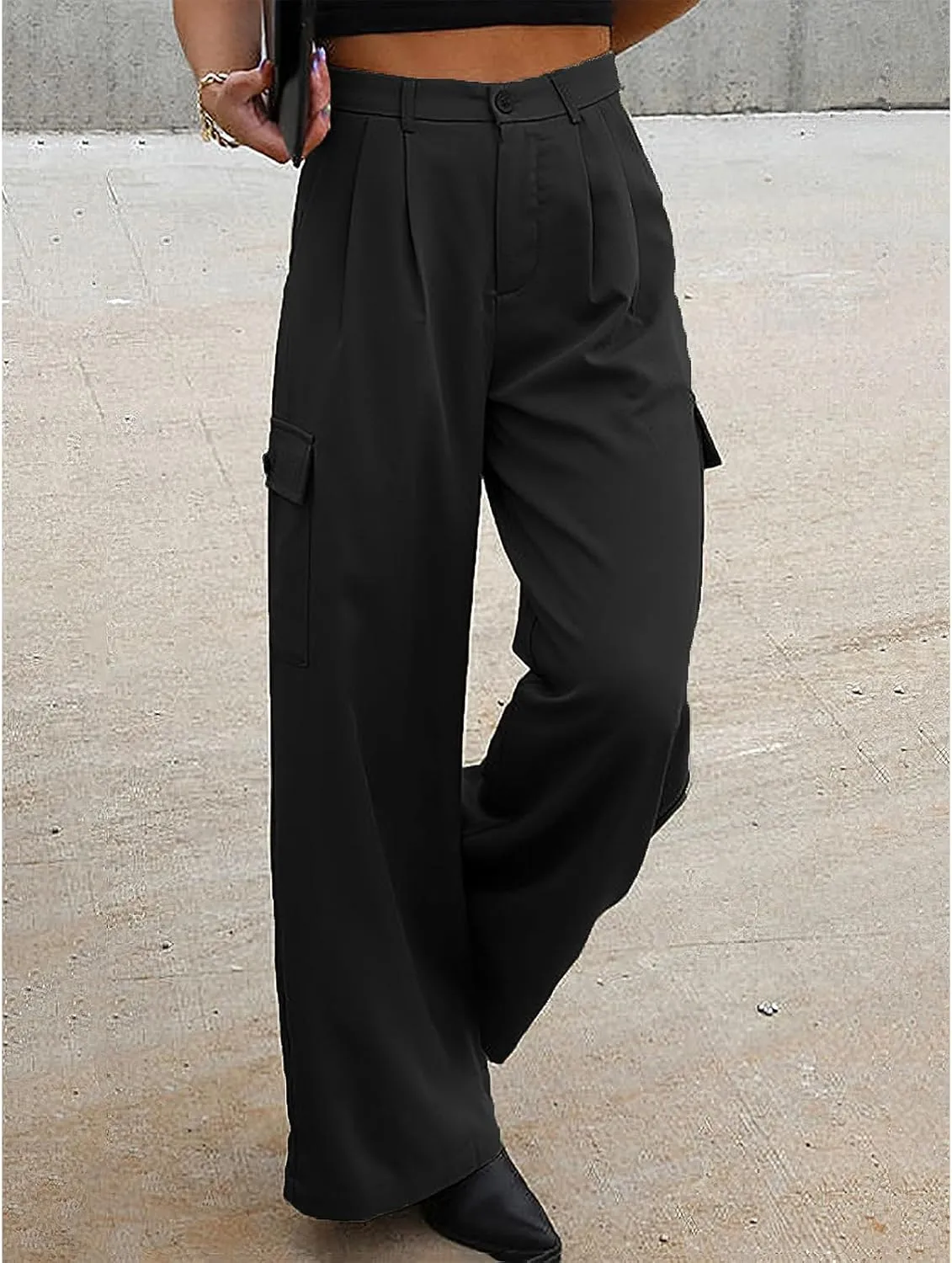 Cargo Pants for Women Baggy Casual High Waist Wide Leg Work Trouser Y2K Pockets Combat Military Pants