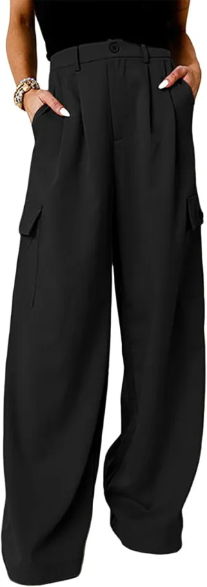Cargo Pants for Women Baggy Casual High Waist Wide Leg Work Trouser Y2K Pockets Combat Military Pants