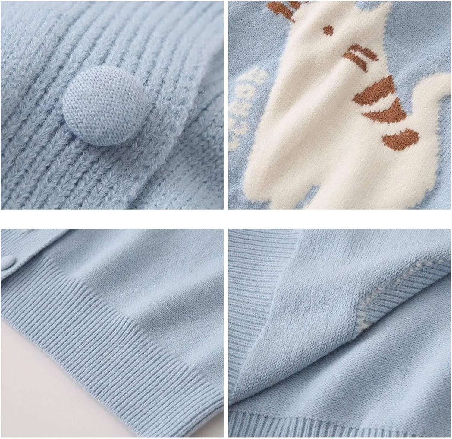 Cat Sweaters for Women Japanese Casual Kawaii Fun Patterned Cardigan Crew Neck Button Up Cozy Knit Coats