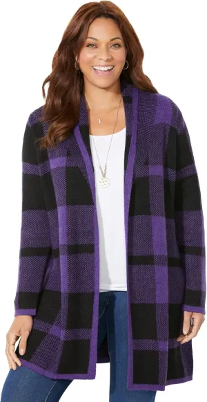 Catherines Women's Plus Size Country Village Sweater Cardigan