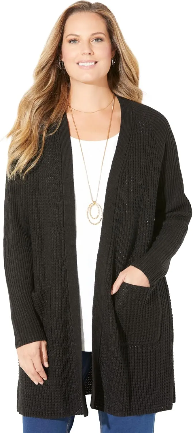 Catherines Women's Plus Size Daydream Waffle Knit Sweater