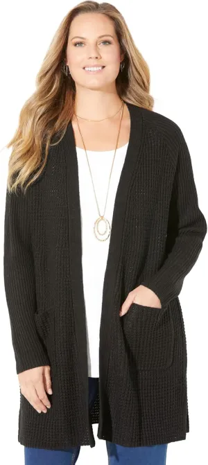 Catherines Women's Plus Size Daydream Waffle Knit Sweater