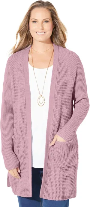 Catherines Women's Plus Size Daydream Waffle Knit Sweater
