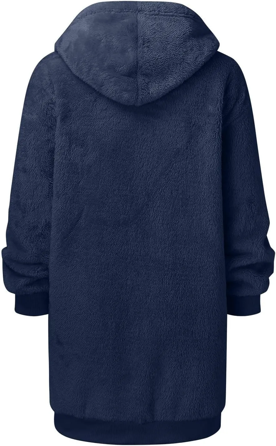 Ceboyel Womens Sherpa Fleece Lined Jackets Full Zip Up Oversized Hoodie Casual Sweatshirt Fall Winter Clothing 2023