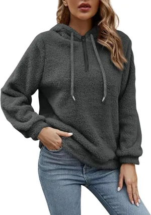 ChicCrate Womens Oversized Sherpa Pullover Hoodie Fuzzy Fleece Sweatshirt Trendy Comfrt Casual Fluffy Hoodies