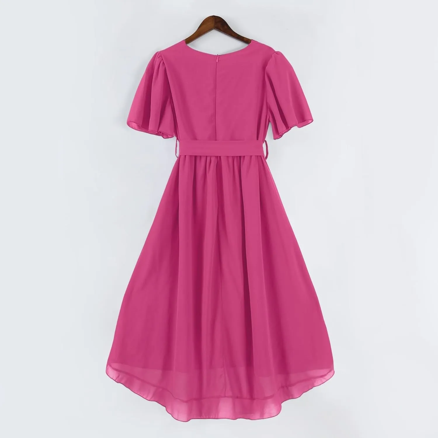 Chiffon Dresses for Women,Flowy Wrap Wedding Guest Cocktail Prom Womens Spring Summer Dress Sexy Midi Dresses