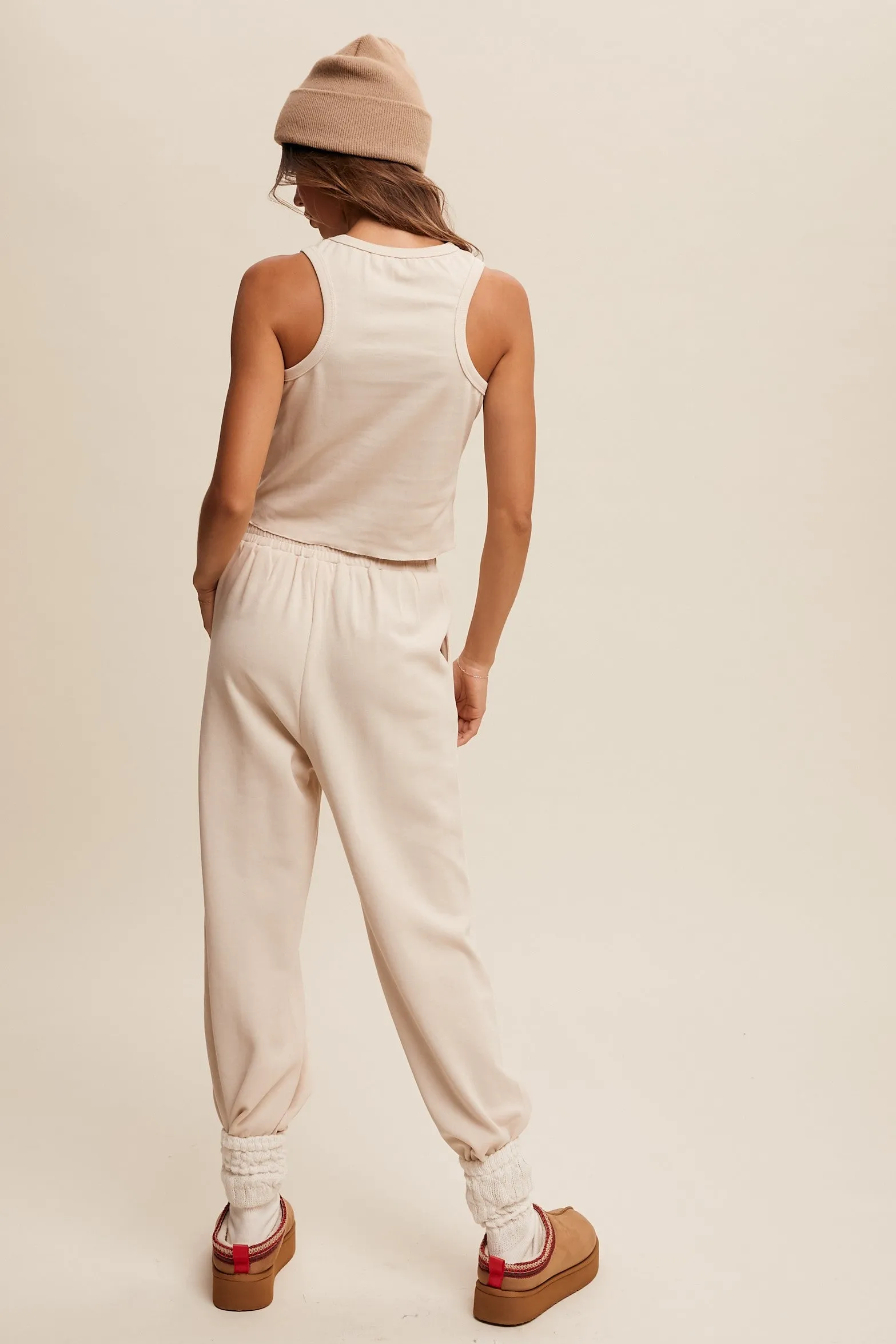 Comfy Jogger Set-Cream