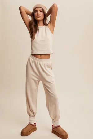 Comfy Jogger Set-Cream
