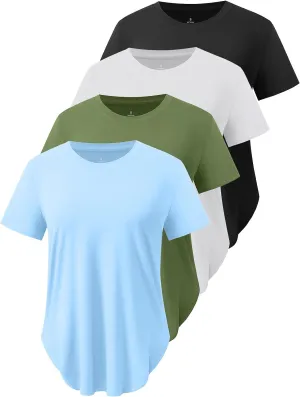 Cosy Pyro 4-Pack Workout Tops for Women UPF 50  Yoga Shirts Short Sleeve Athletic T-Shirts Quick Dry Running Gym Tee