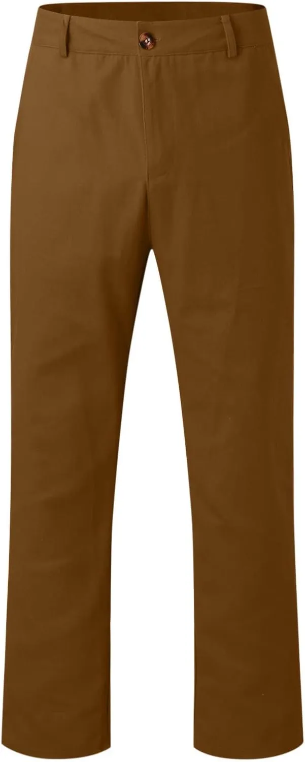 CRNTCEM Business Pant for Men Regular Fit Outdoor Work Golf Pants Athletic Workout Skinny Leg Khaki Cropped Pencil Trousers