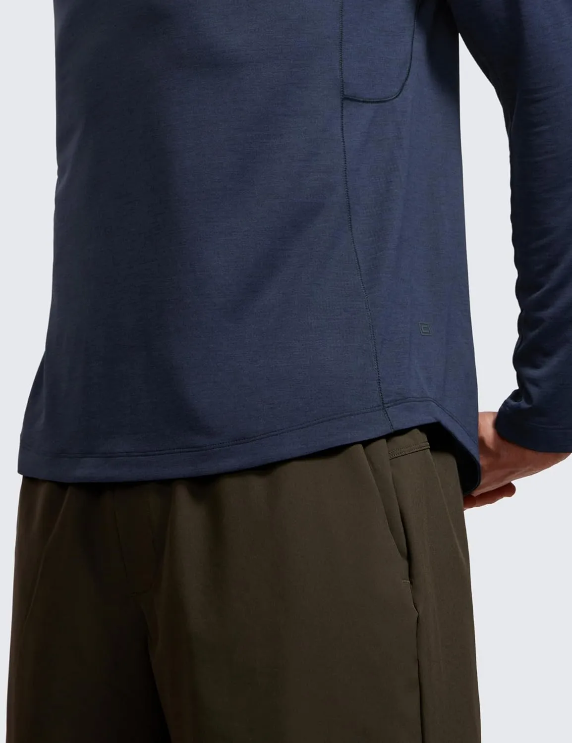 CRZ YOGA Lightweight Long Sleeve Shirts for Men Moisture Wicking Quick Dry T-Shirt Workout Running Basic Tee Tops