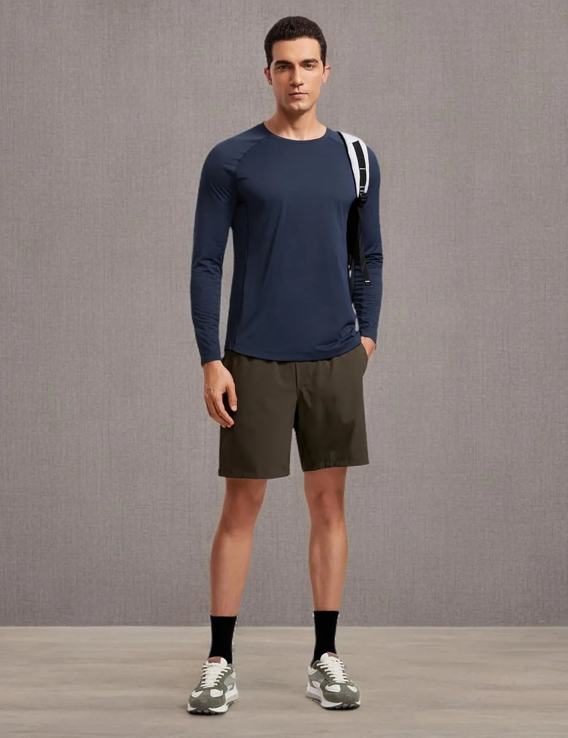 CRZ YOGA Lightweight Long Sleeve Shirts for Men Moisture Wicking Quick Dry T-Shirt Workout Running Basic Tee Tops