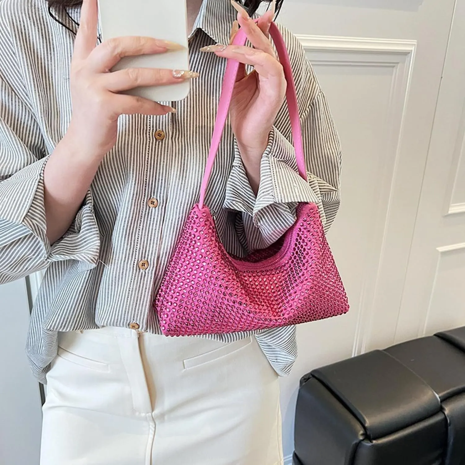 Cute Hobo Bag for Women Vegan Leather Shoulder Handbag Small Trendy Crossbody Purse 2025 Mothers Day Gift
